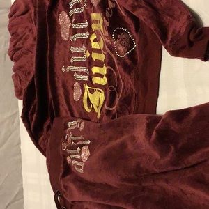 Hot vintage Juicy Couture burgundy velour suit